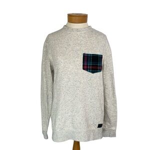 Modern Amusement Plaid Pocket Sweatshirt Spackle Small